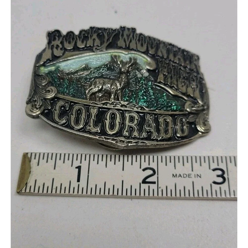The Great American Buckle Co 1981 Rocky Mountain High Colorado Belt Buckle Color